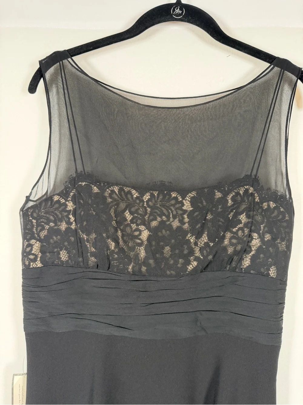 Ann Taylor Vintage Whimsigoth Fairy Black Lace Bodice Sheer Silk Yoke Dress